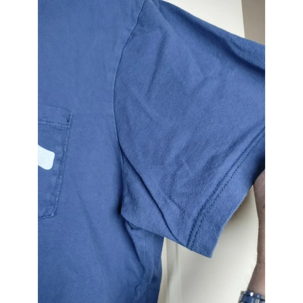 True Religion Exclamation Pocket Tee Blue Men's XL Fits Slim L / M‎ 21.5x26.5